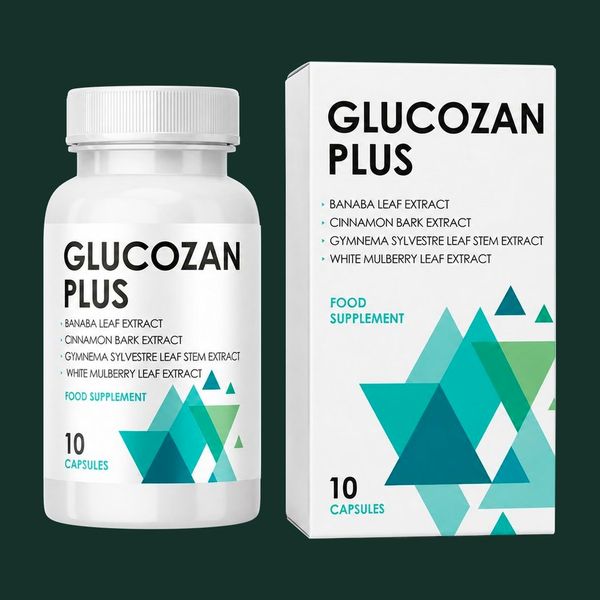 Glucozan Plus fehér flakonja és doboza, 10 kapszula